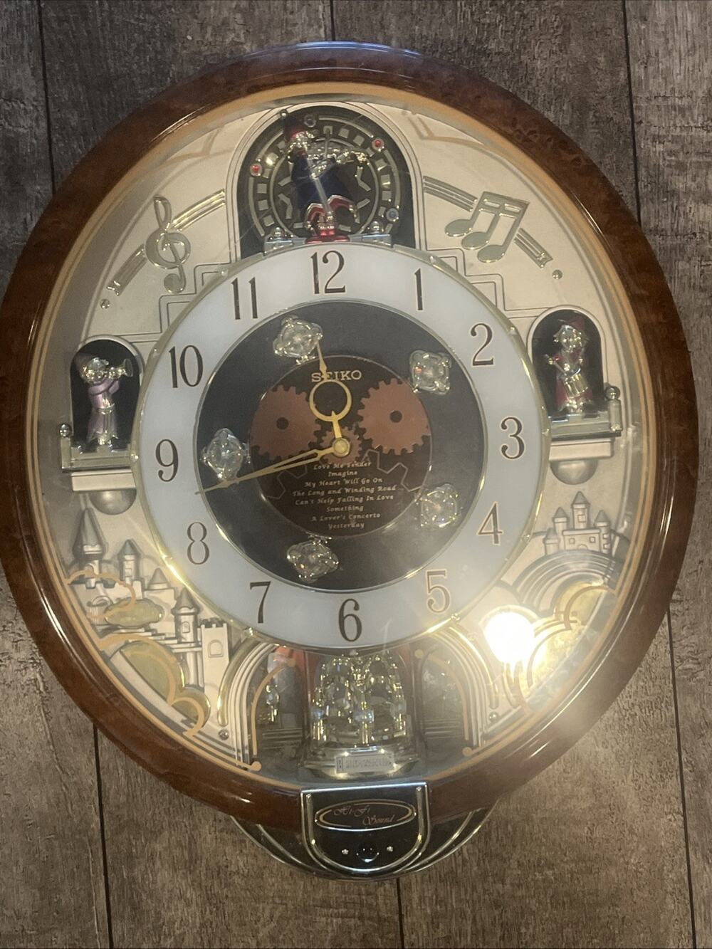 SEIKO Melodies in Motion Wall Clock The Beatles & Elvis 14.5”x17.5” For Parts